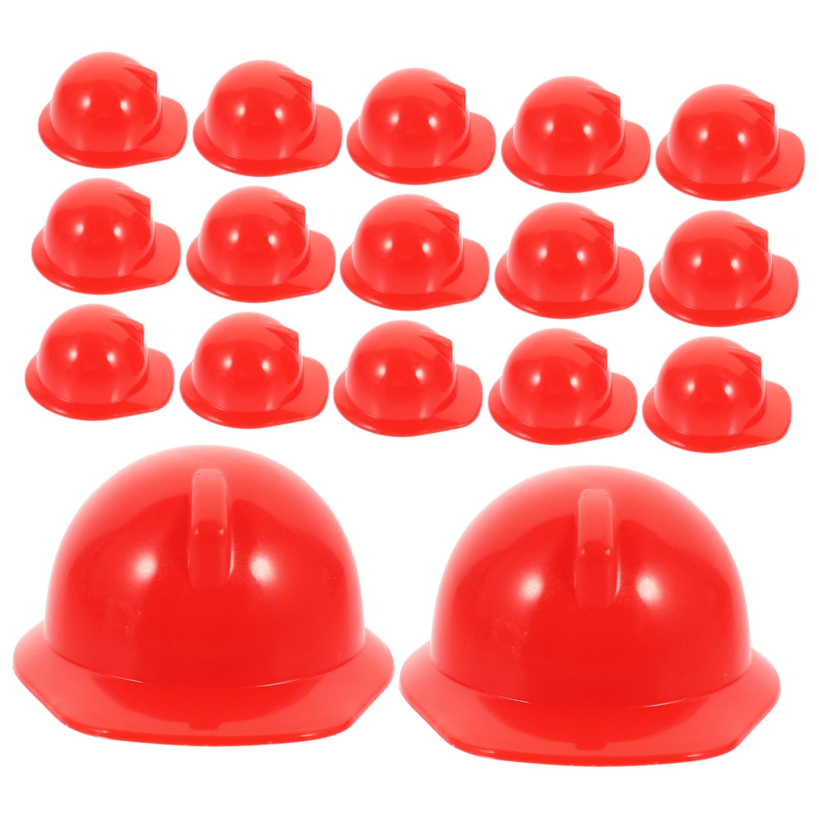 20 Piezas de Casco de Seguridad en Miniatura para Muñecas y Mascotas, Ligero de Plástico Rojo Diseño Multiusos para Decoración y Juegos