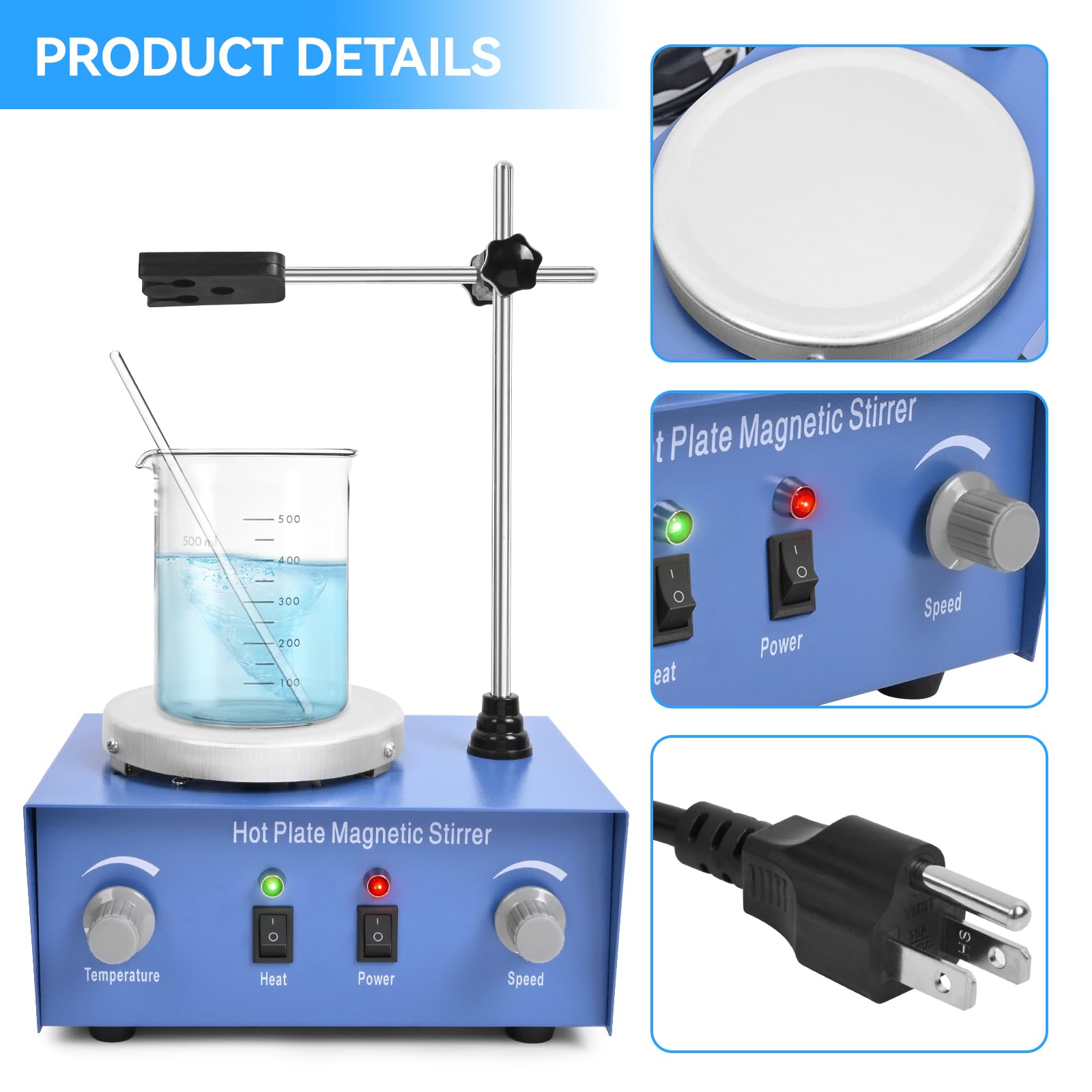 Magnetic Stirrer Hot Plate - Heat & Mix Up to 1000ml -5