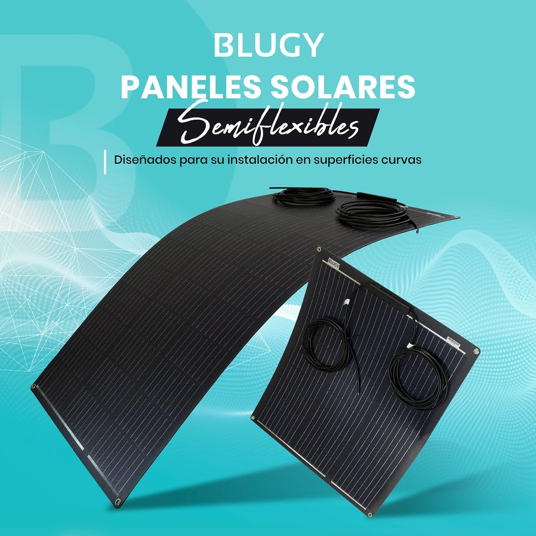 Panel Solar Semiflexible 60W BGSFP60, monocristalino 24,8% eficiencia, ultraligero, transitable, curvable, IP68, ideal para barcos, camper y náutica