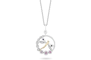 Hallmark Fine Jewelry Sterling Silver and Gold Dragonfly Pendant Necklace