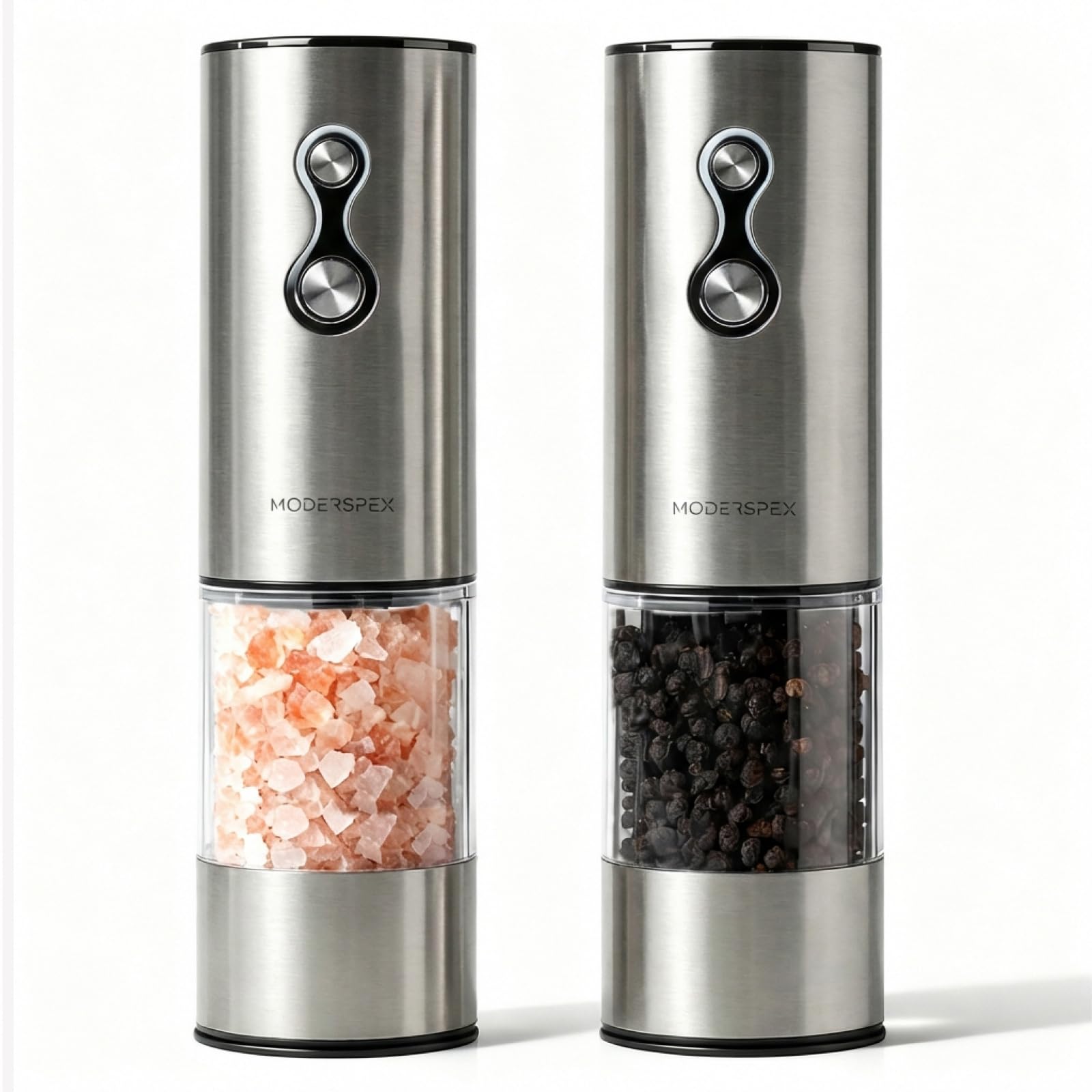 Moderspex Dual-Speed Electric Salt and Pepper Grinder Set