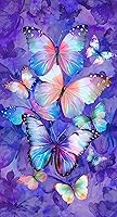 Timeless Treasures Flutter Purple Butterfly Quilt Panel - 24" x 44" 100% Cotton Fabric for Quilting