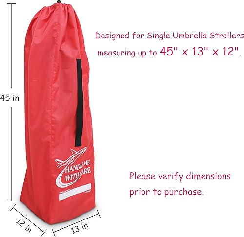 Miniatura 3 de Hewjog Bolsa de viaje para cochecito de avión, para cochecitos de paraguas individuales, color rojo
