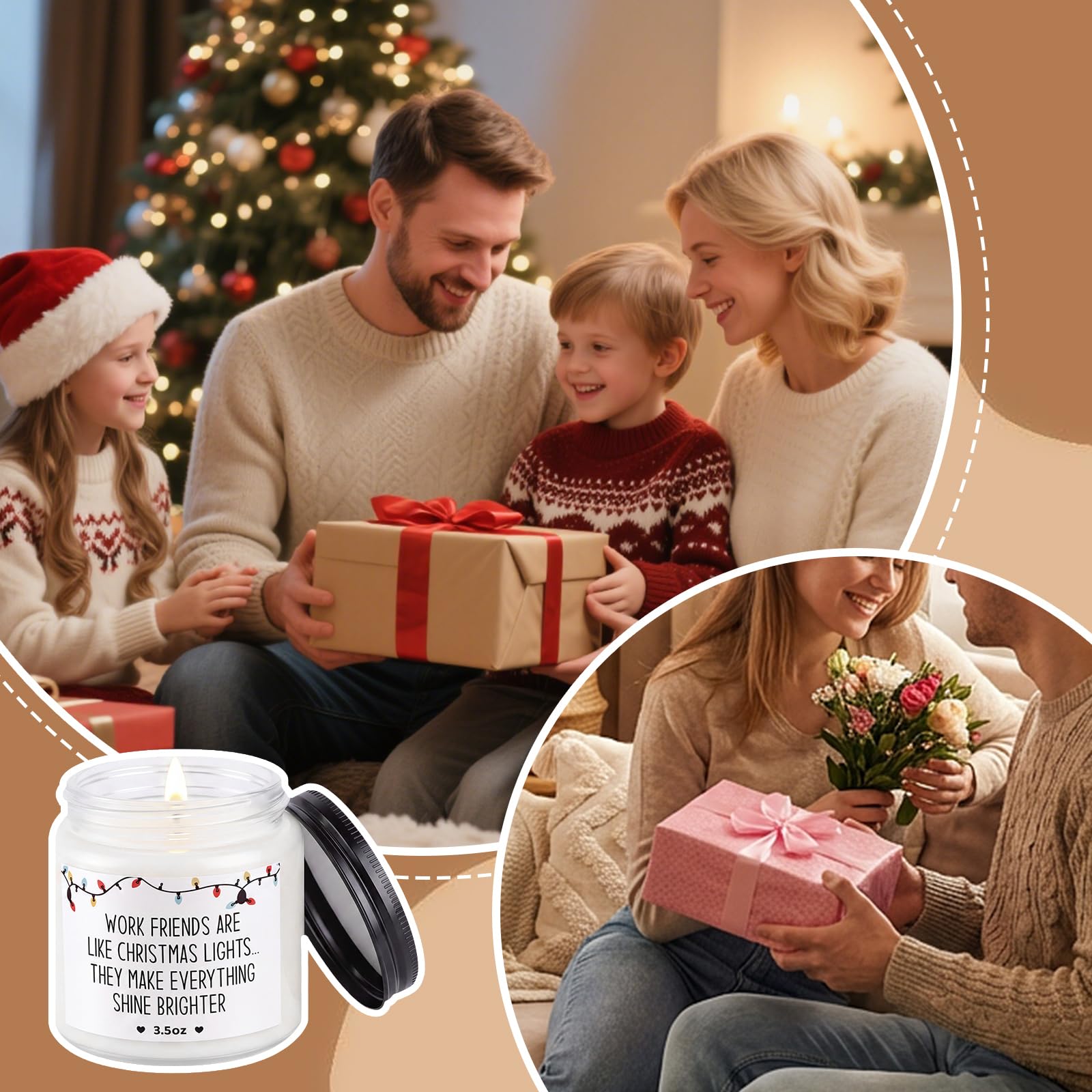 Conelist Confezione da 10 candele profumate natalizie per colleghi, regalo di ringraziamento per squadre, ufficio, aziende, decorazioni per la casa (luce di Natale)