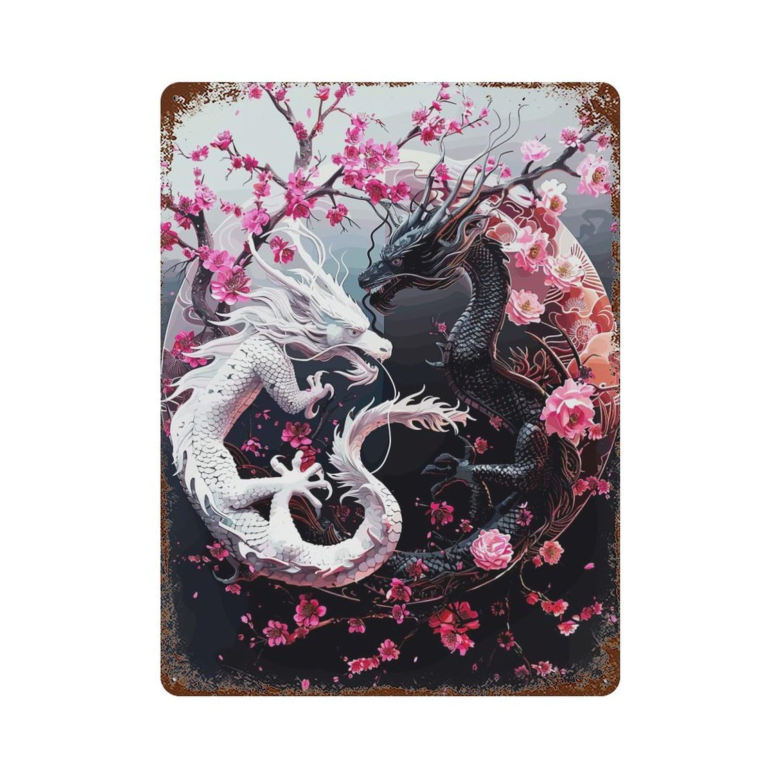 Fantasy Dragon Beast 15.7"x11.8" Decorative Tin Sign, Retro Wall Decor for Bistro, Counter And Cafe Decor