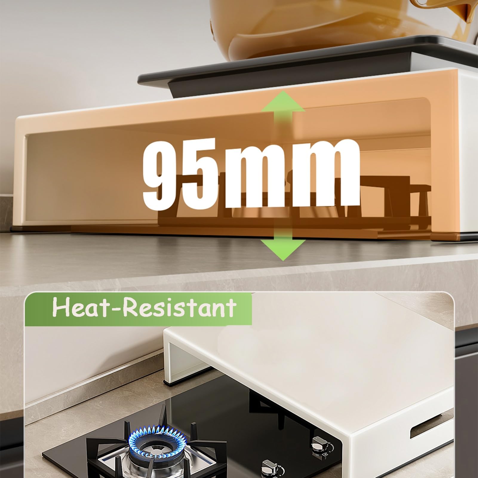Couvre Plaque De Cuisson Induction Panneau de Protection Thermique pour Comptoir de Cuisinière Électrique, Évier, Camping-car et Cuisinières Électriques et À Gaz(45x49x9.5 cm)