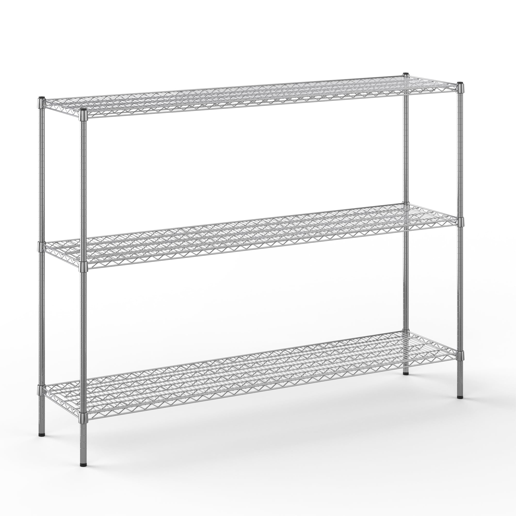 18" Deep x 72" Wide x 54" Height Wire Shelving Kit | 3-Tier | NSF Commercial Storage Rack Unit