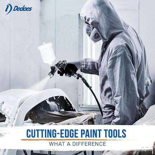 Miniatura 3 de Dedoes - Pistola pulverizadora HVLP de 1,3 mm con taza de plástico de 600 ml - Herramientas de pintura fáciles - Pulverizador de pintura de grado