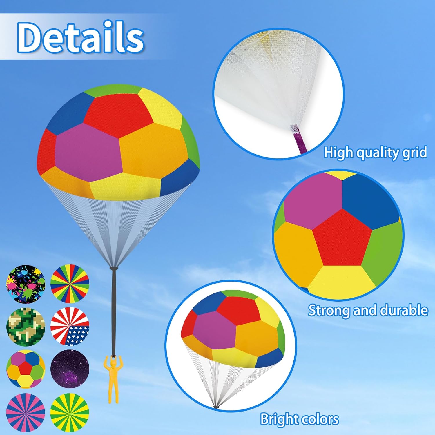 10 Pcs Parachute Toys for Kids, Cool Outdoor Flying Toys for 3 4 5 6 7 8 Year Old Boys Birthday Gift, Parachute Army Men Birthday Party Favors Goodie Bags Stuffers - Image 3