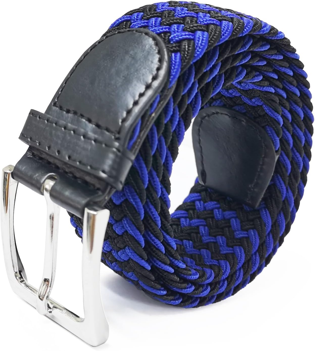 Pierrot Herenriem, elastische gevlochten riem voor heren - rekbare herenriem met zachte stof, 104 cm - nikkelvrije stalen gesp en lederen afwerkingen - handgemaakte productie - Collab x Vertical, Kaki