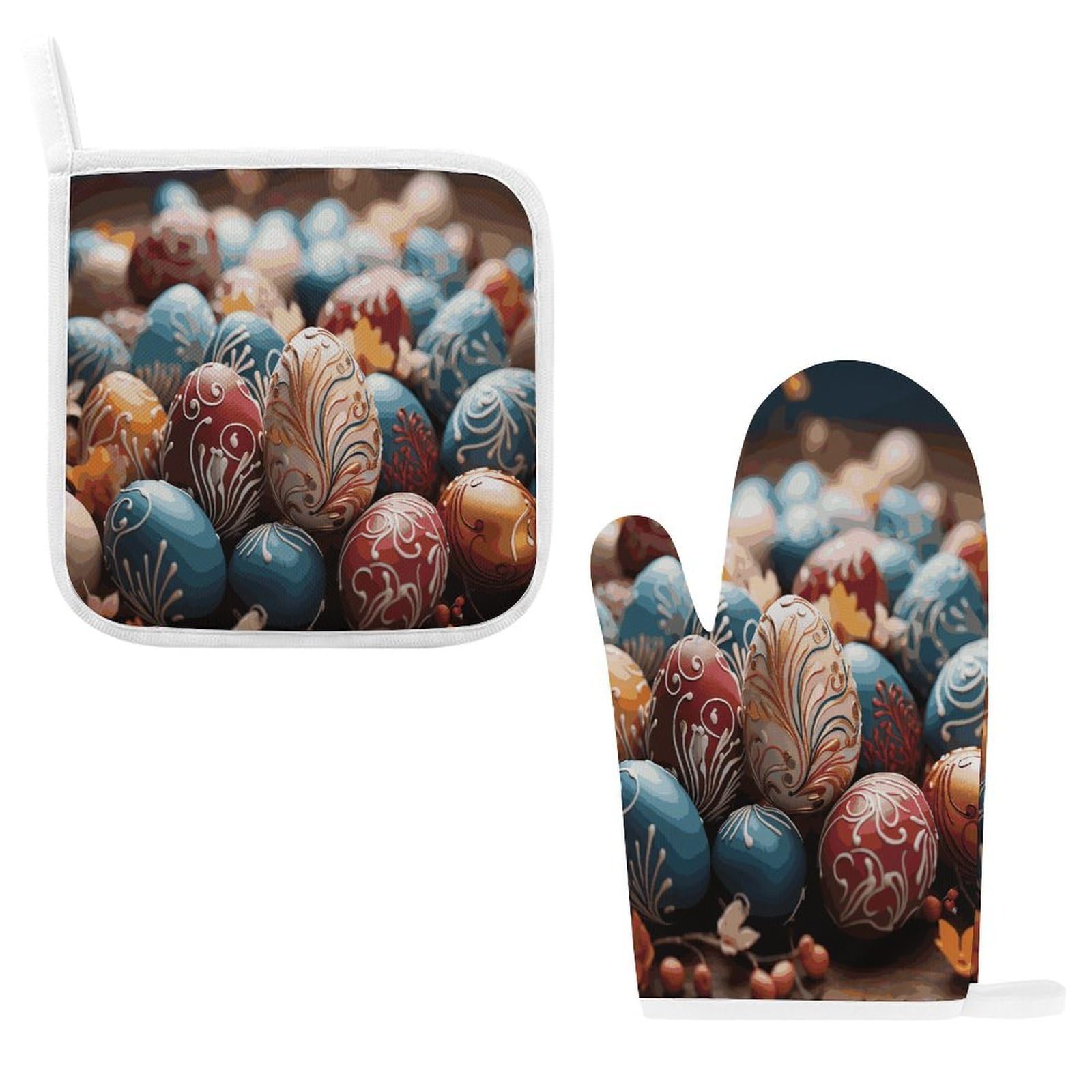 Btcowzrv Style Happy Easter Oven Mitts And Pot Holders 2Pcs Set