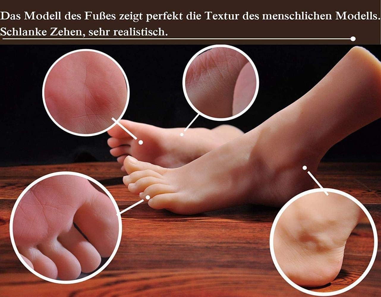 Silikon-Fußschaufensterpuppe in Lebensgröße für Männer, Modell für Pediküre, Kunst, Skizze, Unterricht, Fotografie, Requisitenspielzeug (EIN Paar Fuß)