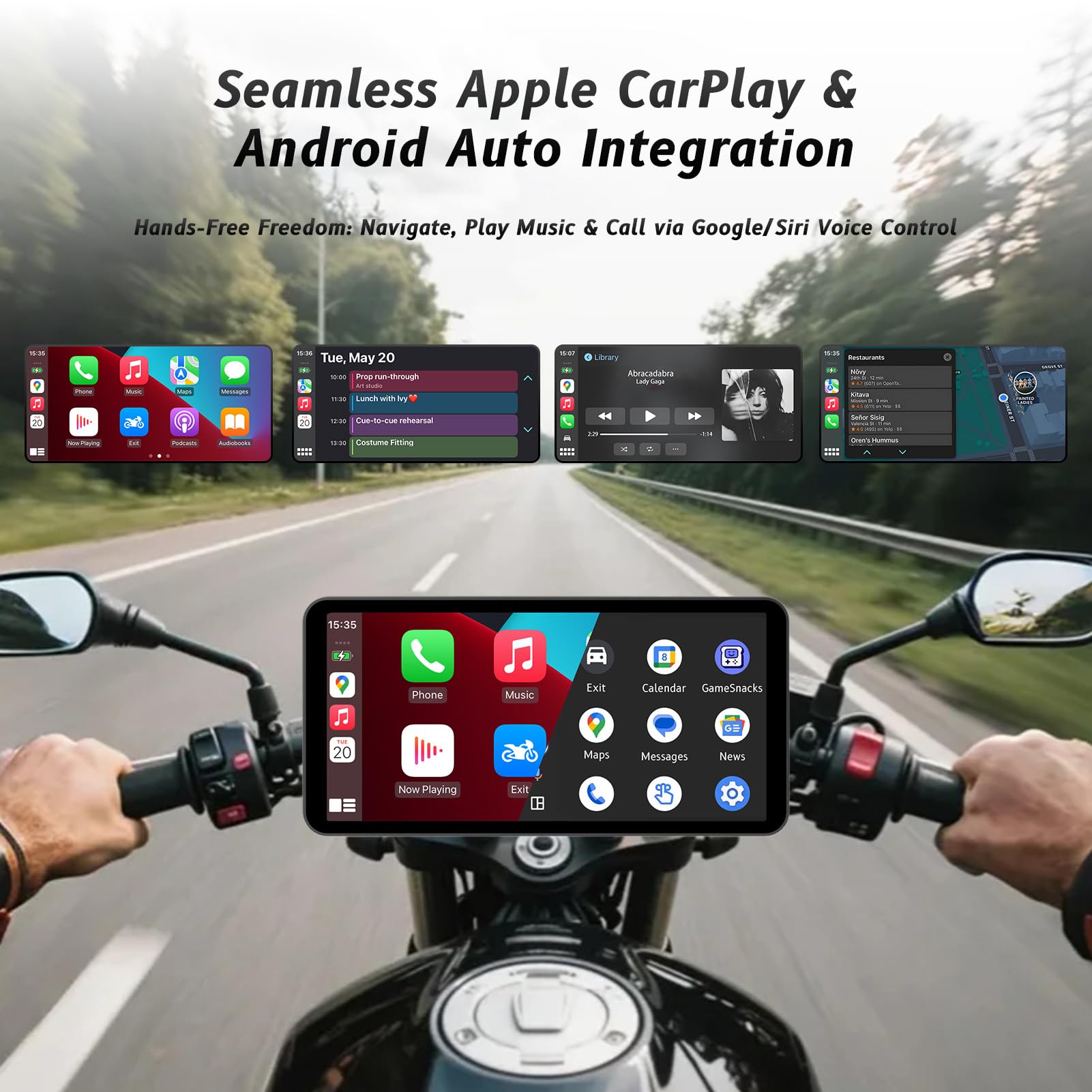 Condition photo showing New/Like New for 6-Inch Motorcycle Smart Display  Wireless CarPlay & Android Auto | Bluetooth Voice Control | IP67 Waterproof | HD Touchscreen | Easy Install | Fits Most Bikes | OTA Updates