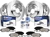 Detroit Axle - Heavy Duty Brake Kit for 2008-2014 Cadillac CTS [GM Brake Code J55] 2009 2010 2011 2012 2013 Brake Rotors Ceramic Brakes Pads Replacement: 13.58 inch Front & 13.34 inch Rear Rotors