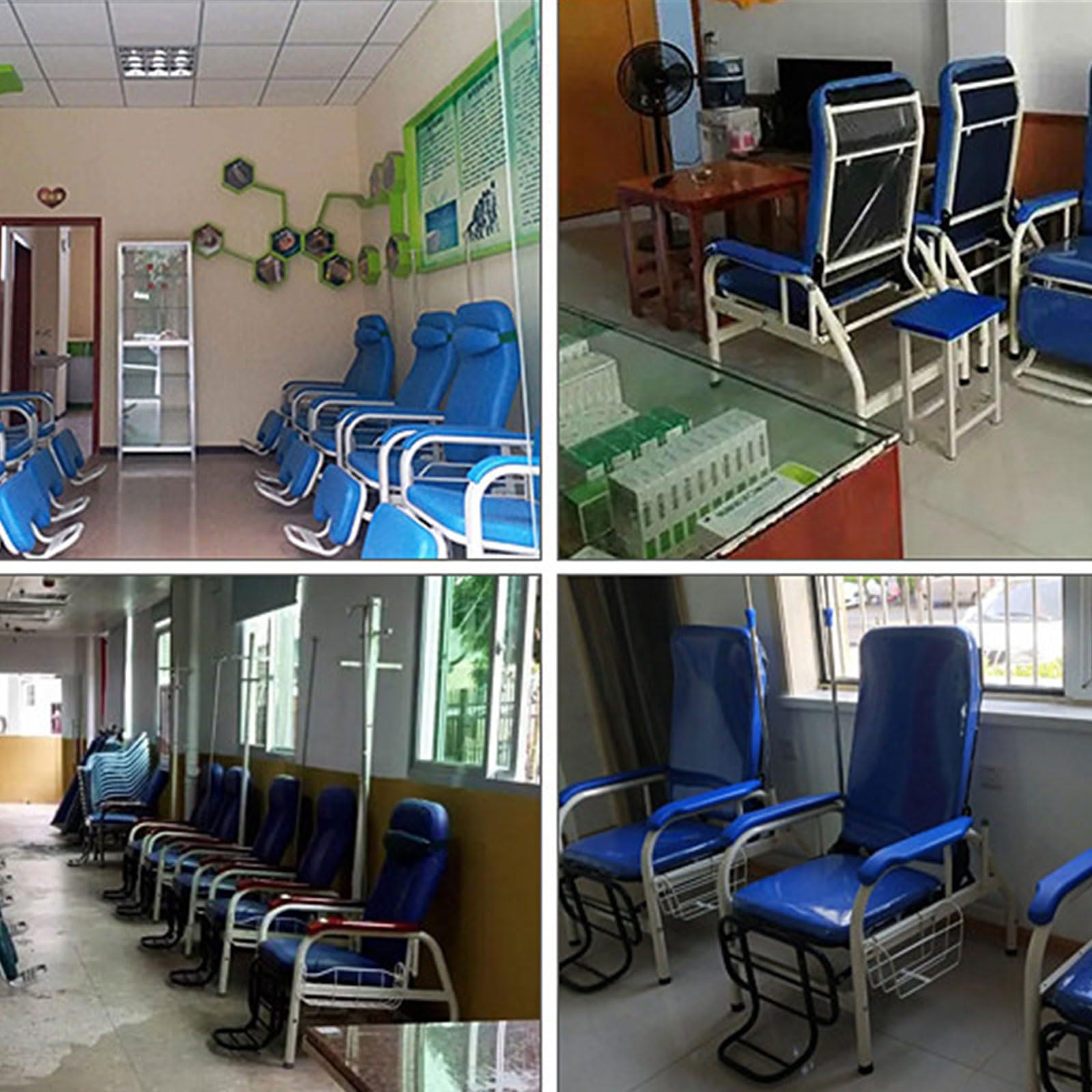 Regulowane krzesło rozkładane IV z podnóżkiem IV biegunowym, wygodne krzesło flebotomiczne do kliniki opieki domowej