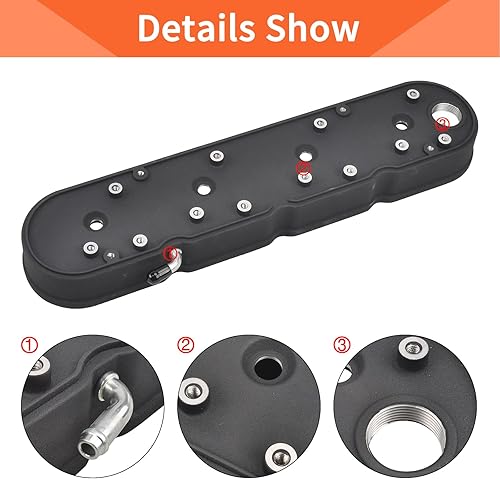 Miniatura 72 de Cubiertas de válvula de aluminio con aletas compatibles con bloque pequeño Chevy 58-86 Tall 327 350 400 - Plata pulida Plateado (sliver)