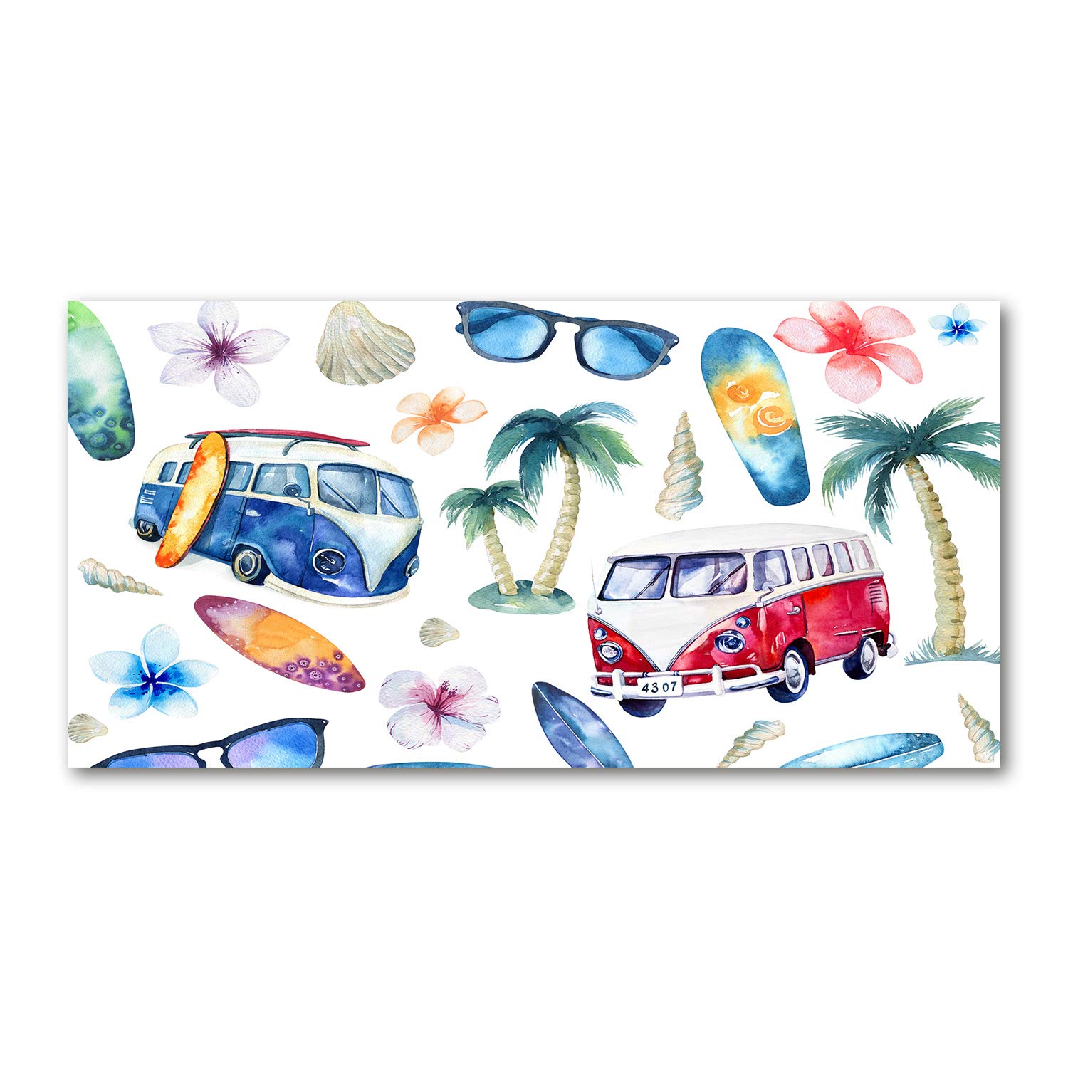 Image sur verre acrylique Tulup 140x70 cm décoration murale design surf