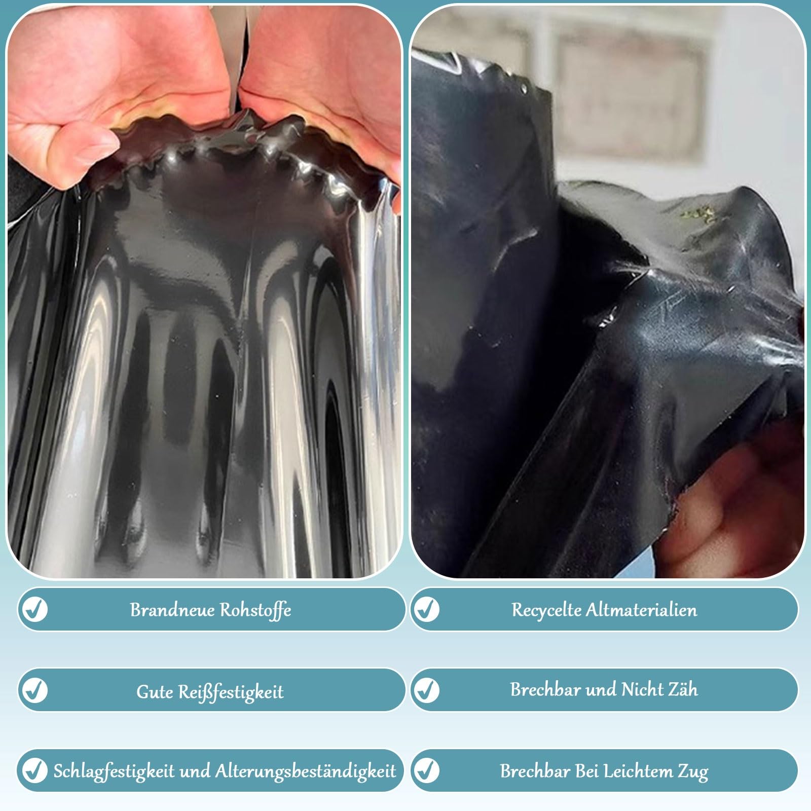 Fischsichere HDPE Teichfolie Rolle - Langlebige, UV-beständige wasserdichte Membran für kleine Gartenteiche, natürliche Schwimmbäder & Wasserspiele - flexibel, reißfest (2x6m)