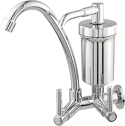 Torneira Bica Móvel Parede Para Cozinha Bica Alta Com Filtro 1/4 De Volta Cromado