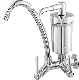 Torneira Bica Móvel Parede Para Cozinha Bica Alta Com Filtro 1/4 De Volta Cromado