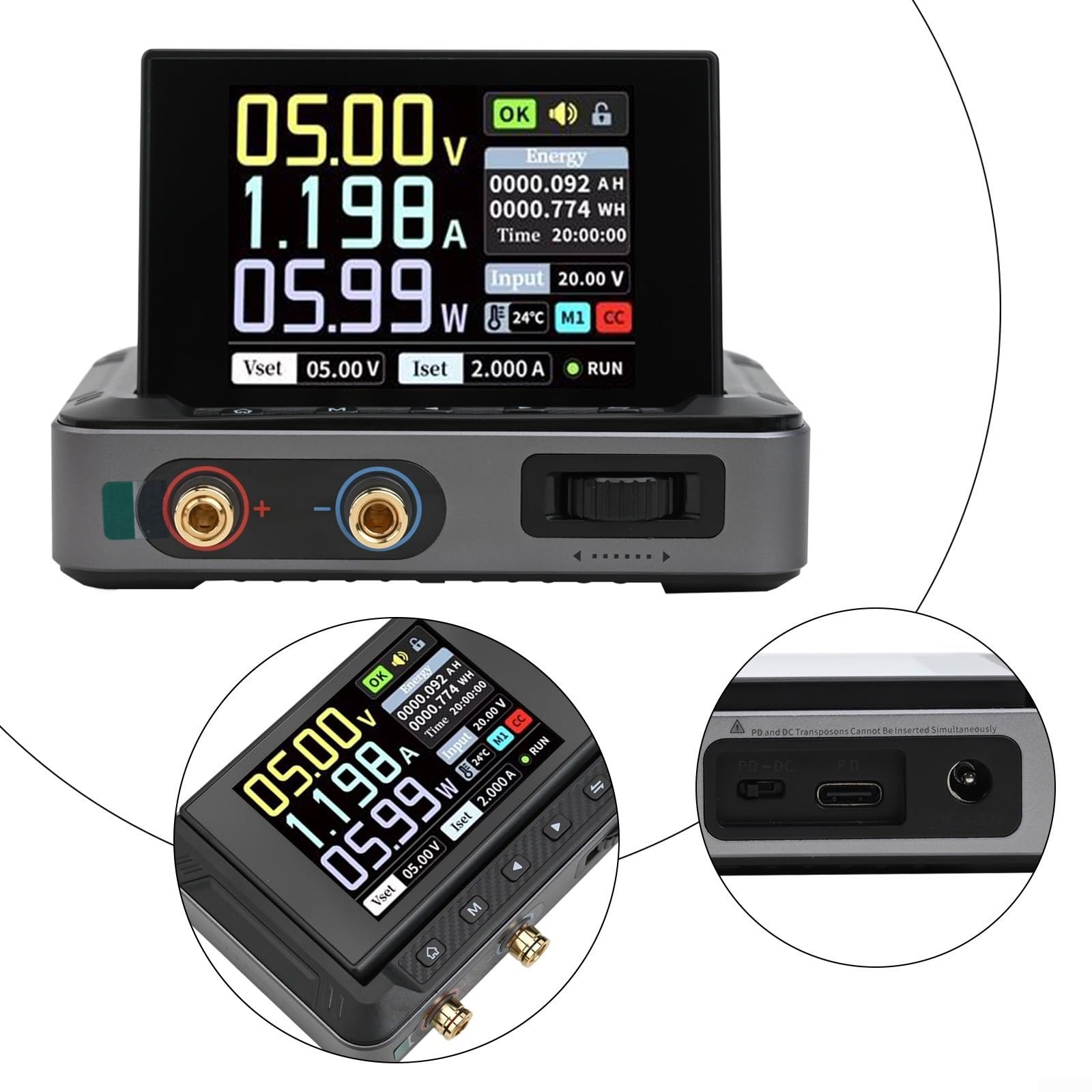 Programmierbares Labornetzteil 30V 5A mit Encoder & IPS Display - DC Regelbar Netzgerät USB-C Schnellladung für Elektronikreparatur DIY Projekte 150W