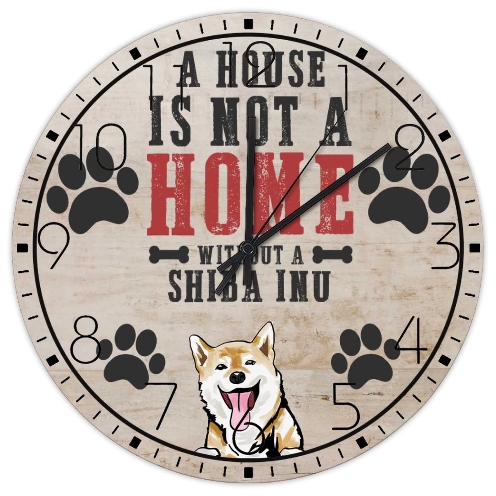 Horloge murale sans tic-tac animaux mignons pour salon calme