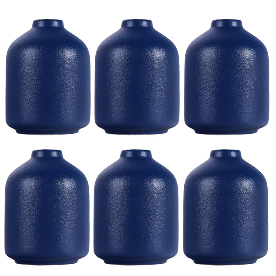 #新品青緑色の陶器花瓶(6セット) 新品青緑色の陶器花瓶(6セット)