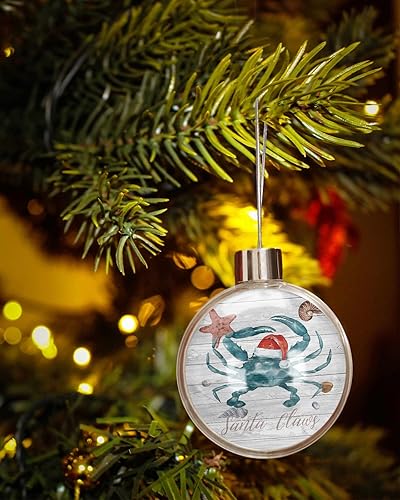 Miniatura 2 de Bolas de Navidad para árbol de Navidad decoraciones de Navidad inastillables caracola de cangrejo de estrella de mar y cangrejo para verano océano