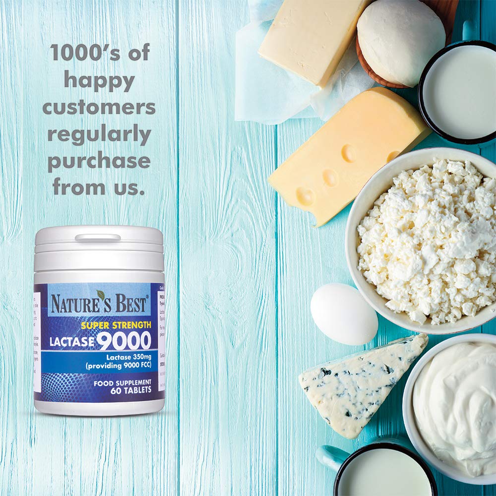 Super Strength Lactase Tablets 9000 FCC Enzyme Units Max Strength