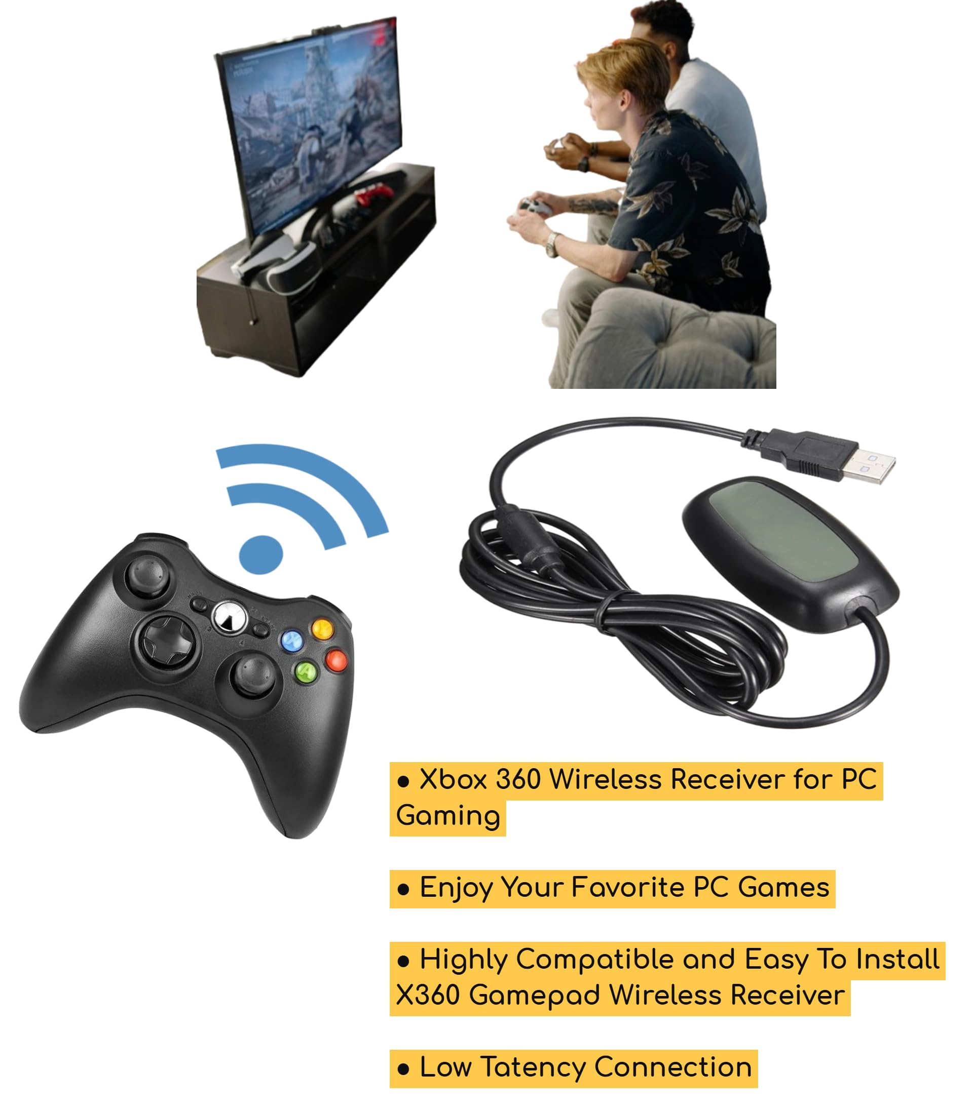 Longzhuo PC Receiver Wireless Gaming Controller Adapterkonsole, Xbox Wireless dapter für Microsoft Xbox 360 Longzhuo PC Receiver Wireless Gaming Controller Adapterkonsole, Xbox Wireless dapter für Microsoft Xbox 360