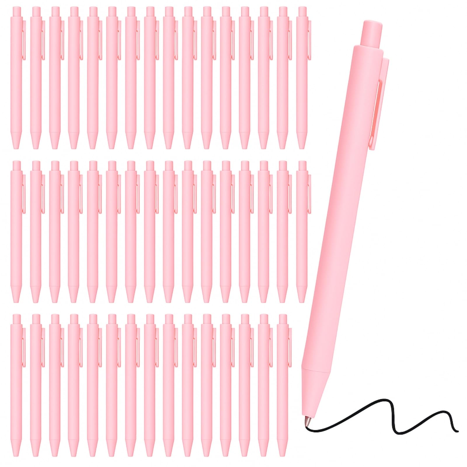 25 bolígrafos a granel, rosa cereza, bonitos bolígrafos a granel con tinta de gel negra, escritura suave para despedidas de soltera y uso en la oficina (rosa cereza)