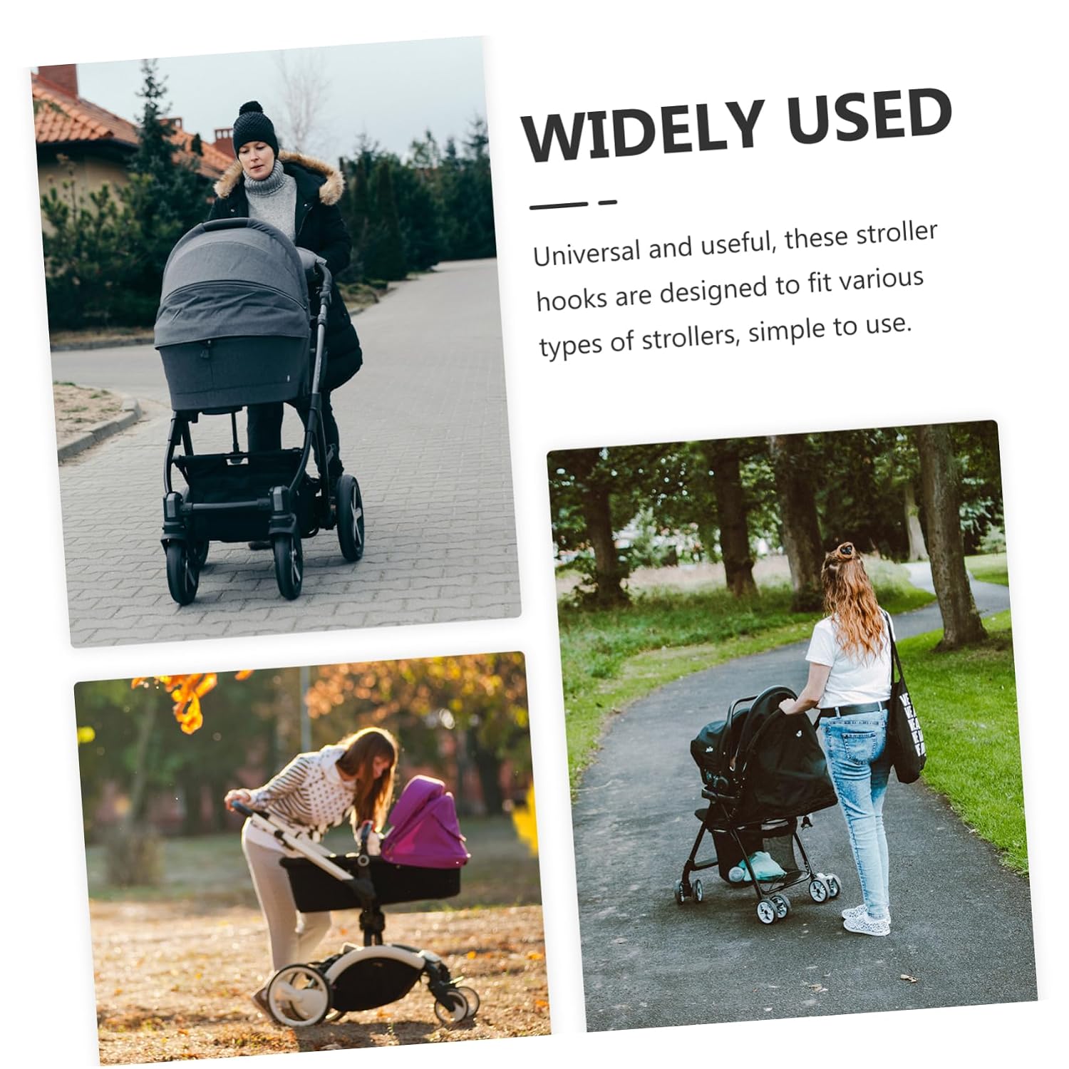 2pcs Stroller Hooks Rotating Organizers for Bags Purses Shopping Diaper Bags Easy Install Hooks