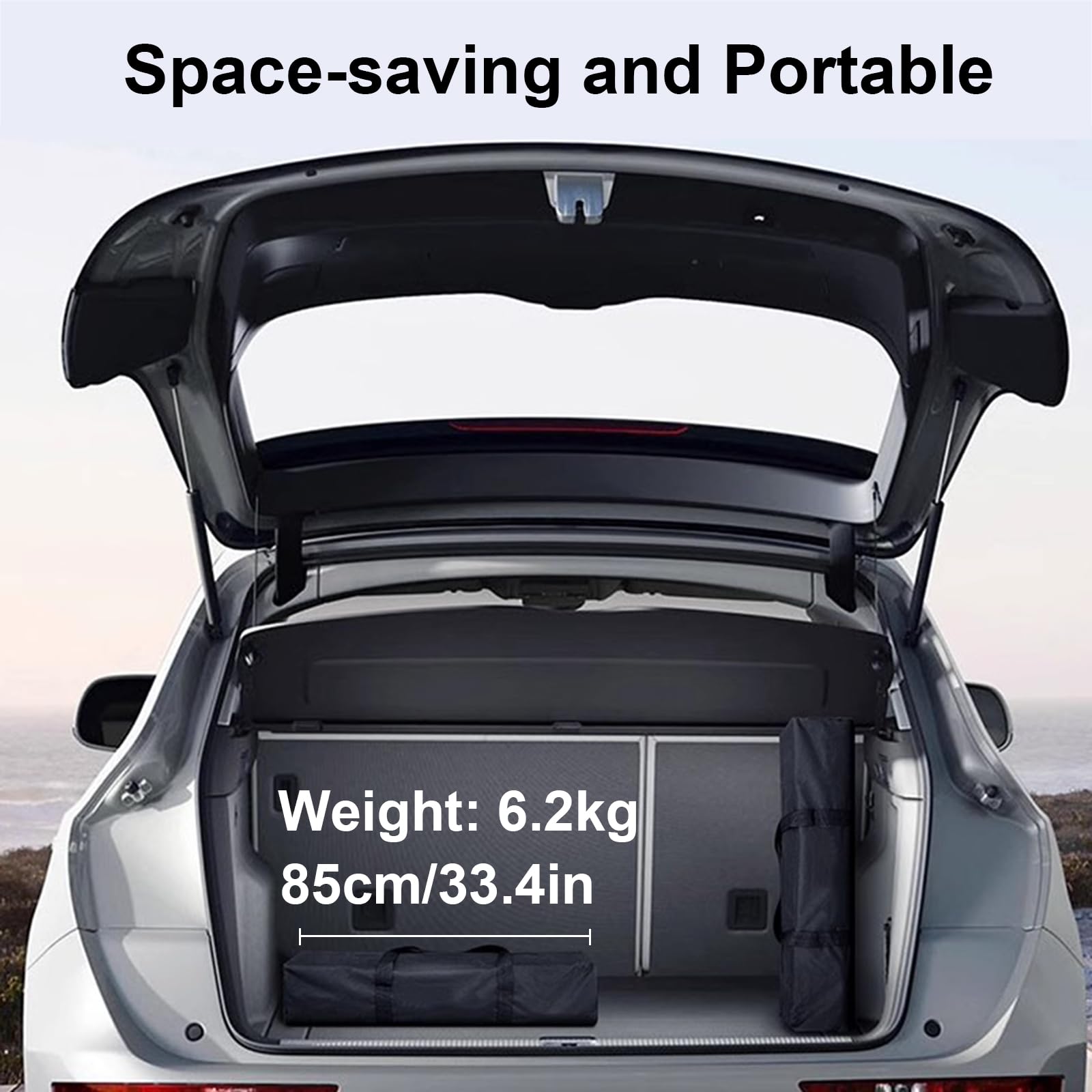 Halbautomatisches Auto-Schirmzelt,Beweglicher Tragbarer Halbautomatik Autodachzelte Verwendet,Universelles Multifunktionaler Auto Regenschirm Dach Autozelt Allwetter Schutz Im Freien (Blau, 4.8x2.4m)