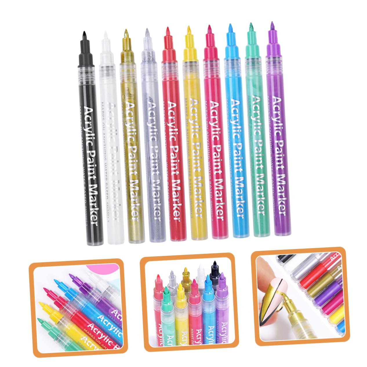 10Pcs Nail Art Drawing Pens Girl Nail Painting Tool for Manicure Convenient and Lightweight Nail Art Accessory Elegant Design for Creative Nail Art Projects