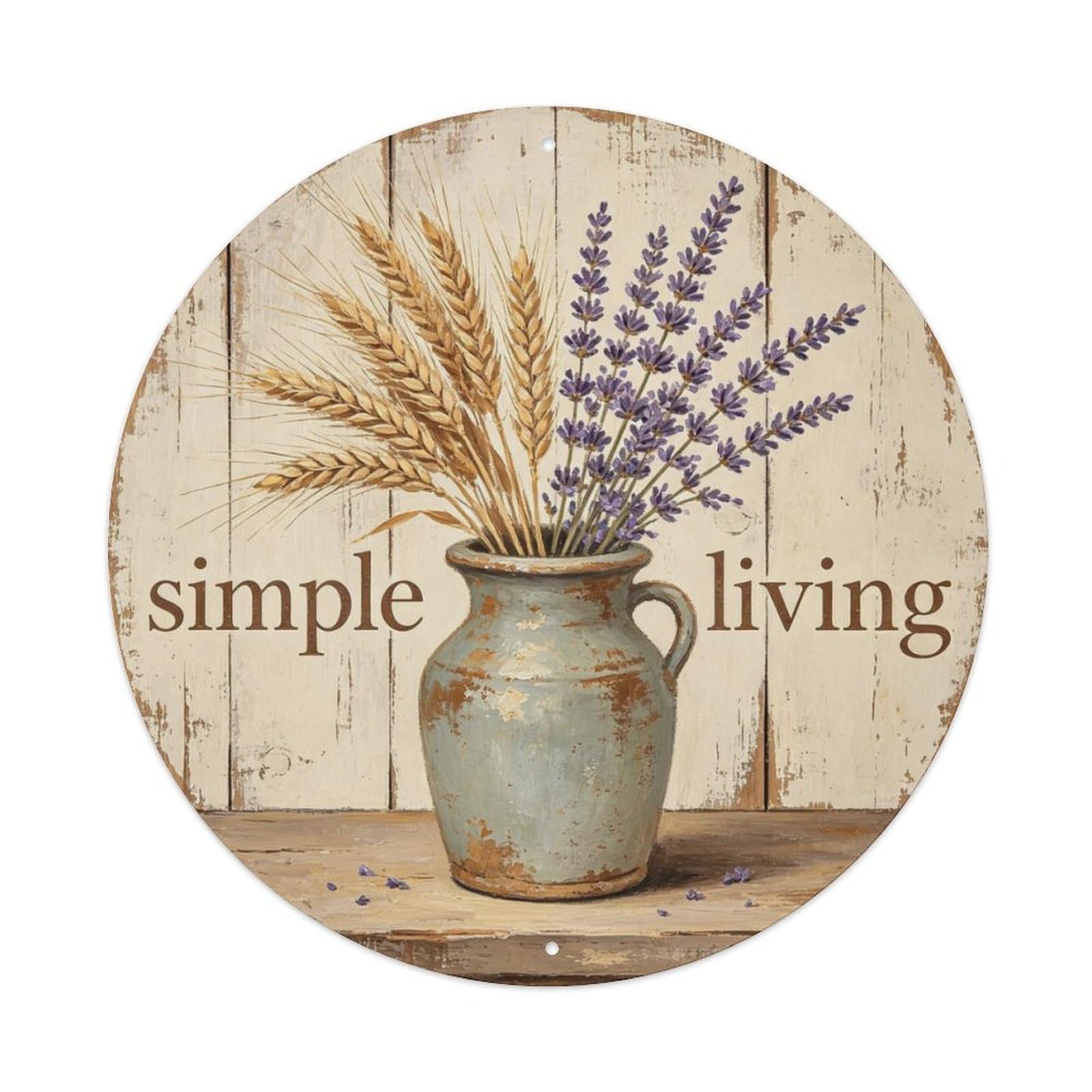 Simple Living Metal Tin Sign Plaque