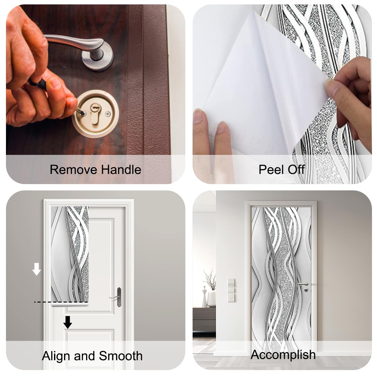 Pegatina 3D Para Puerta - Mural Autoadhesivo De 80x200 Cm (2 Piezas), Material PVC Resistente Al Agua, Fácil Instalación Sin Pegamento