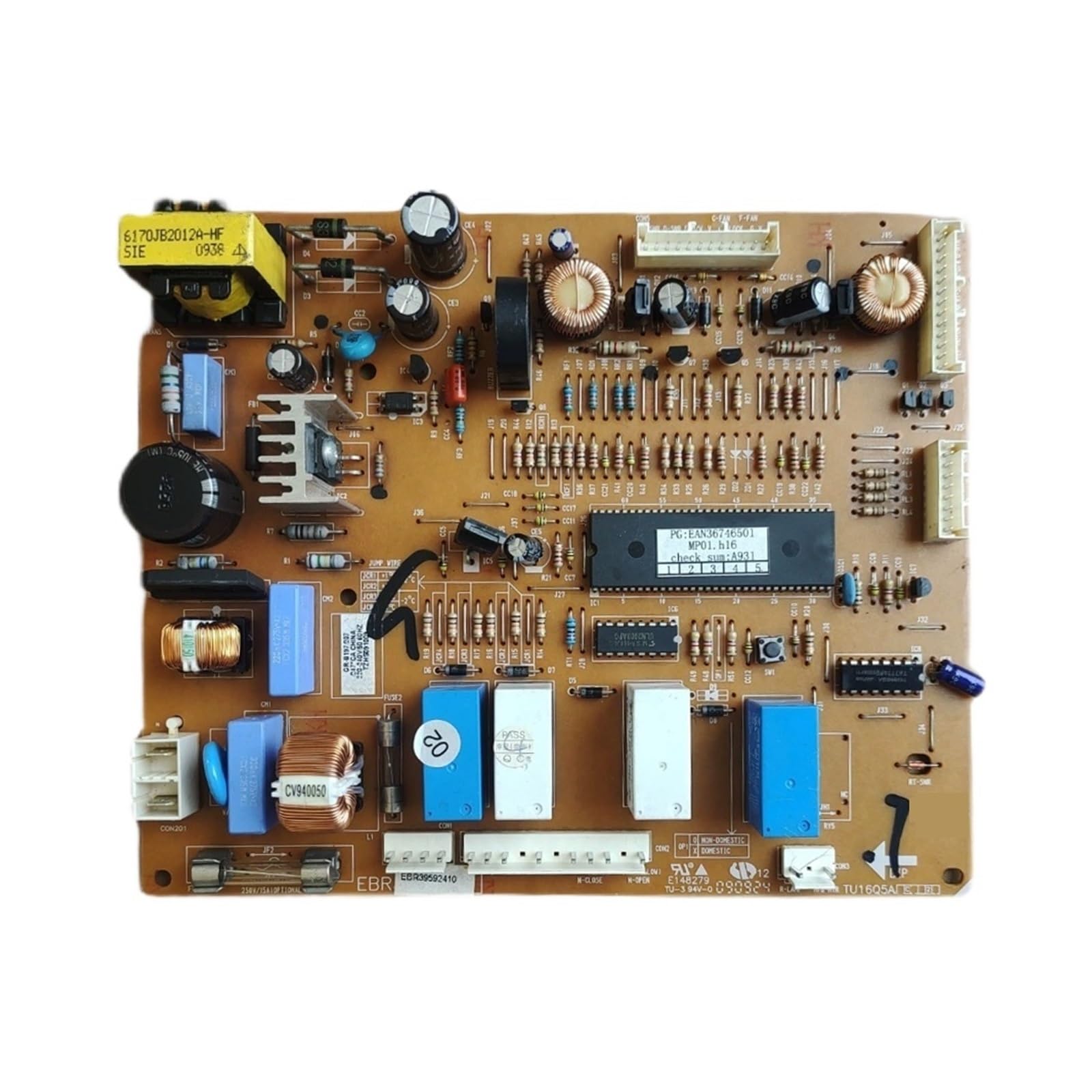 Placa de control del inversor para reparar frigorífico LG con fallos EBR39592410