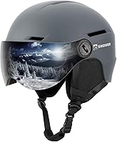 SNOWER 2-in-1 Ski & Snowboard Helmet with Detachable Goggles - Adjustable Fit, 10 Vents, ABS Shell for Men & Women