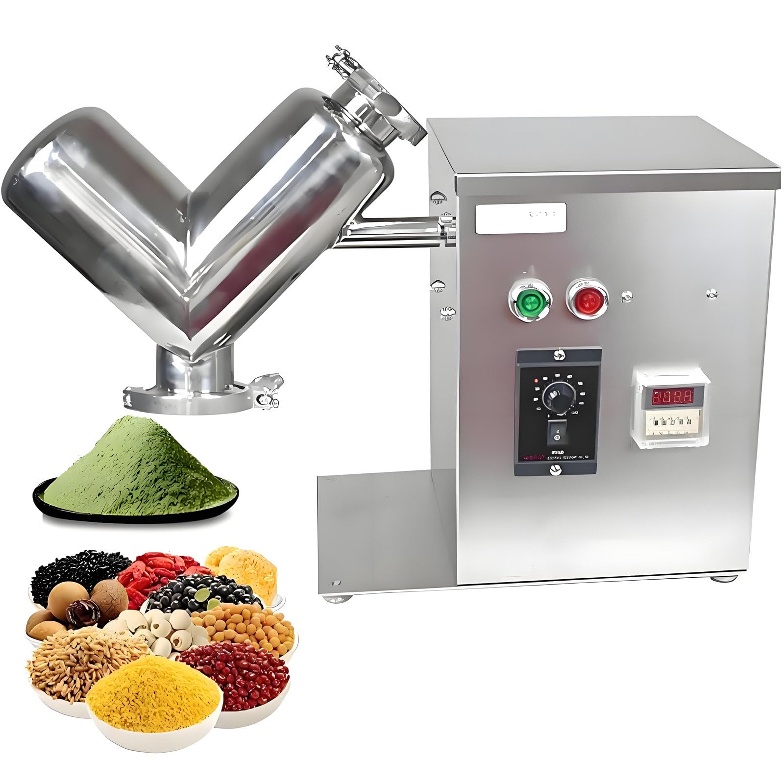 Laboratoryjny mieszalnik proszków typu V o pojemności 2 l, urządzenie do mieszania suchych proszków do mieszania małych partii, 450 x 450 x 230 mm, do laboratoriów farmaceutycznych i spożywczych
