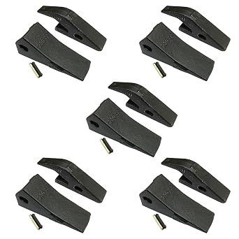230SP Backhoe Bucket Teeth +23P Flex Pins +U43792 Bucket Tooth Adapter, 23 230 Series Weld on Bucket Teeth Replacement for Skid Steer loaders and excavators for Hensley Excavator- 5 Pack