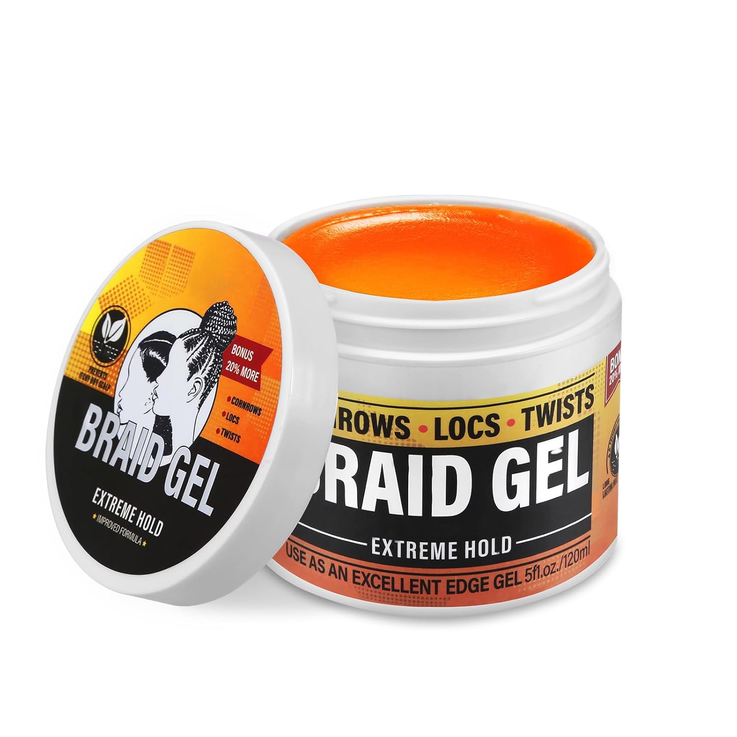 Strong Hold Hair Wax, Non-Greasy Styling Wax for All Hair Types, Edge Control Wax, No Flaking, Long Lasting Braid Gel, Easy to Use, Smoother,120ml