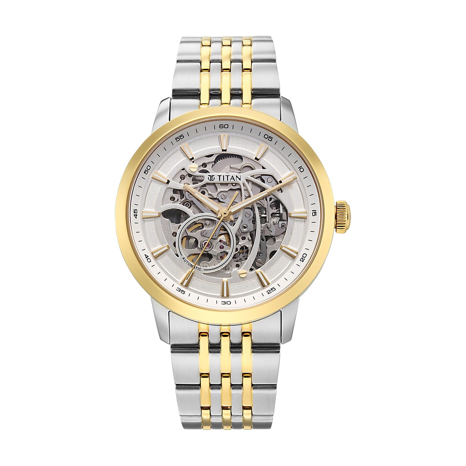 Titan Phoenix Skeletal Automatic Gold Watch Grey - Image 1