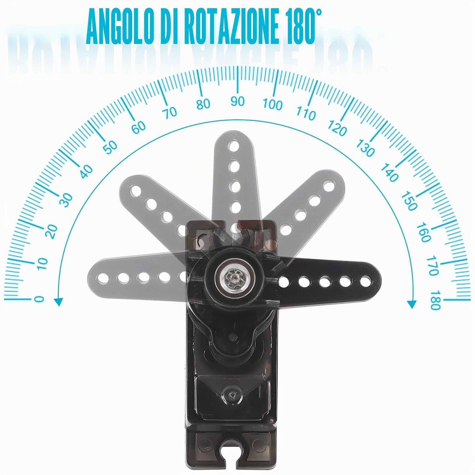 6 pezzi servomotore in metallo ingranaggi servo: cambio in metallo pieno 180 gradi angolo controllabile, servo micro servomotore compatibile, mini motore per modellismo robot braccio aereo