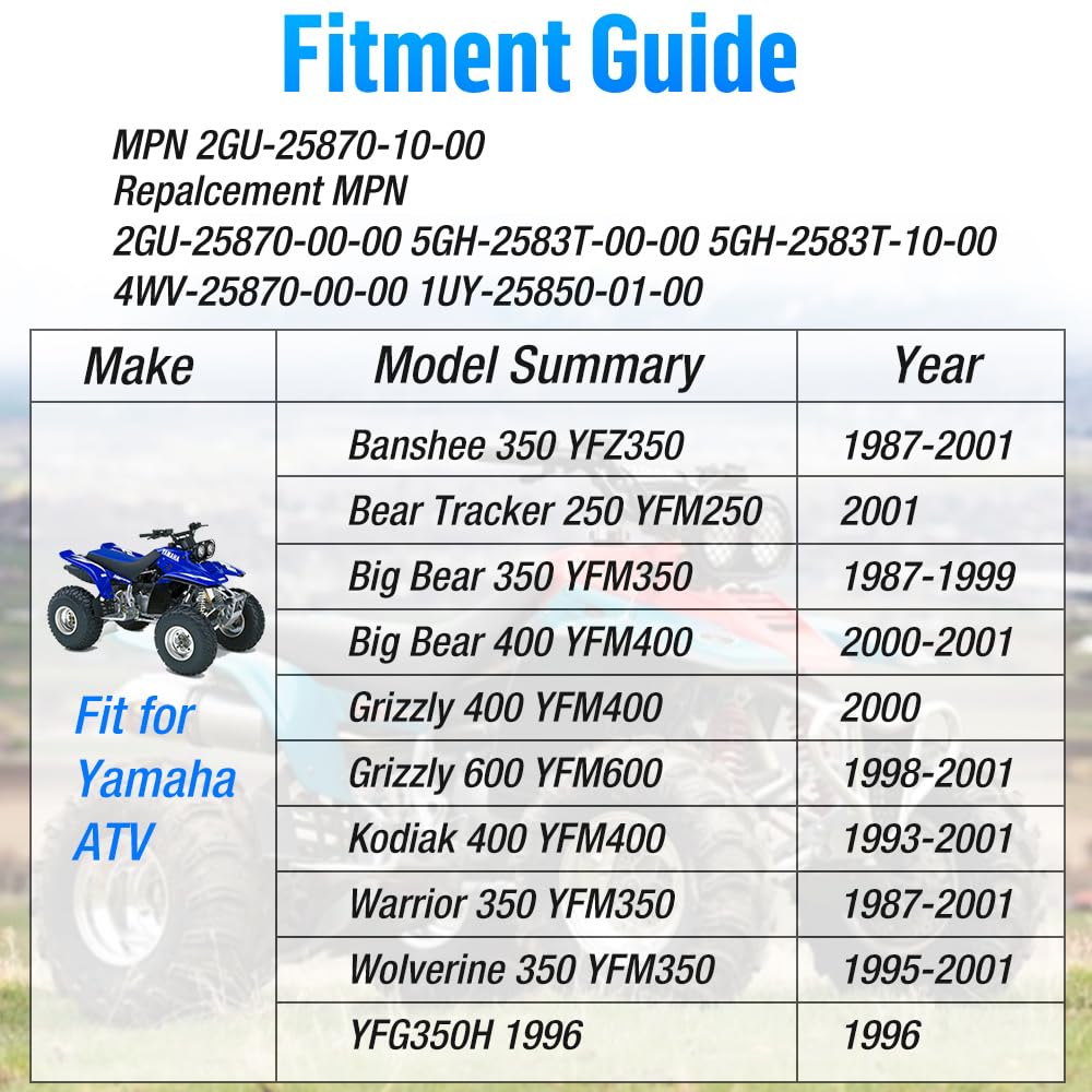 Maître-Cylindre Pompe de Frein Avant Droit Convient pour Yamaha Raptor 250 350 700 Banshee Warrior 350 pour Suzuki LTR-450 LTZ-400 KingQuad QuadRacer QuadRunner QuadSport Vinson Ozark Eiger