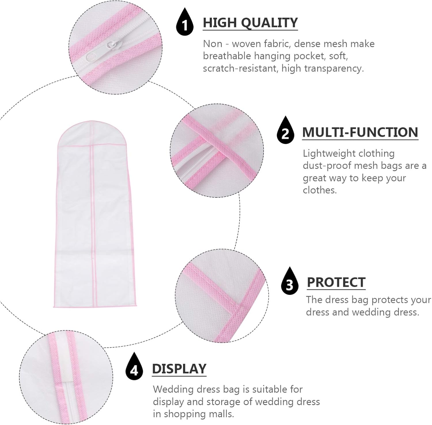 review VALICLUD Clothing Organizer Clothes Storage Bag Wedding Dress Garment Bag Travel Garment Storage Bag Dust Cover for Bridal Gown Dresses Evening Gowns Clothing Organizer Clothes Storage Bag