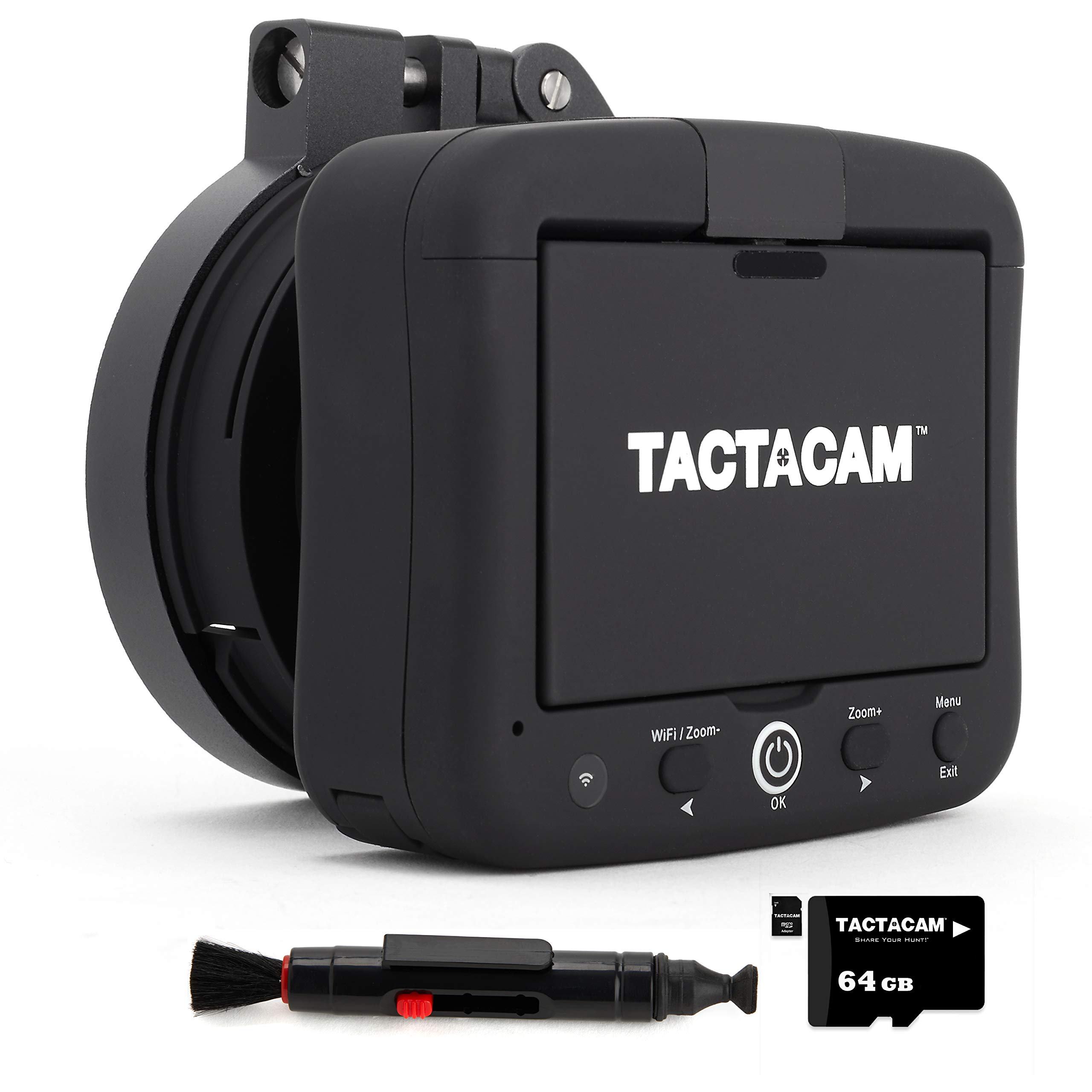 TACTACAM Spotter LR with 4K View and Recording for Spotting Scope + 64GB MicroSD Card with Adaptor + Lens Cleaning System and Cloth