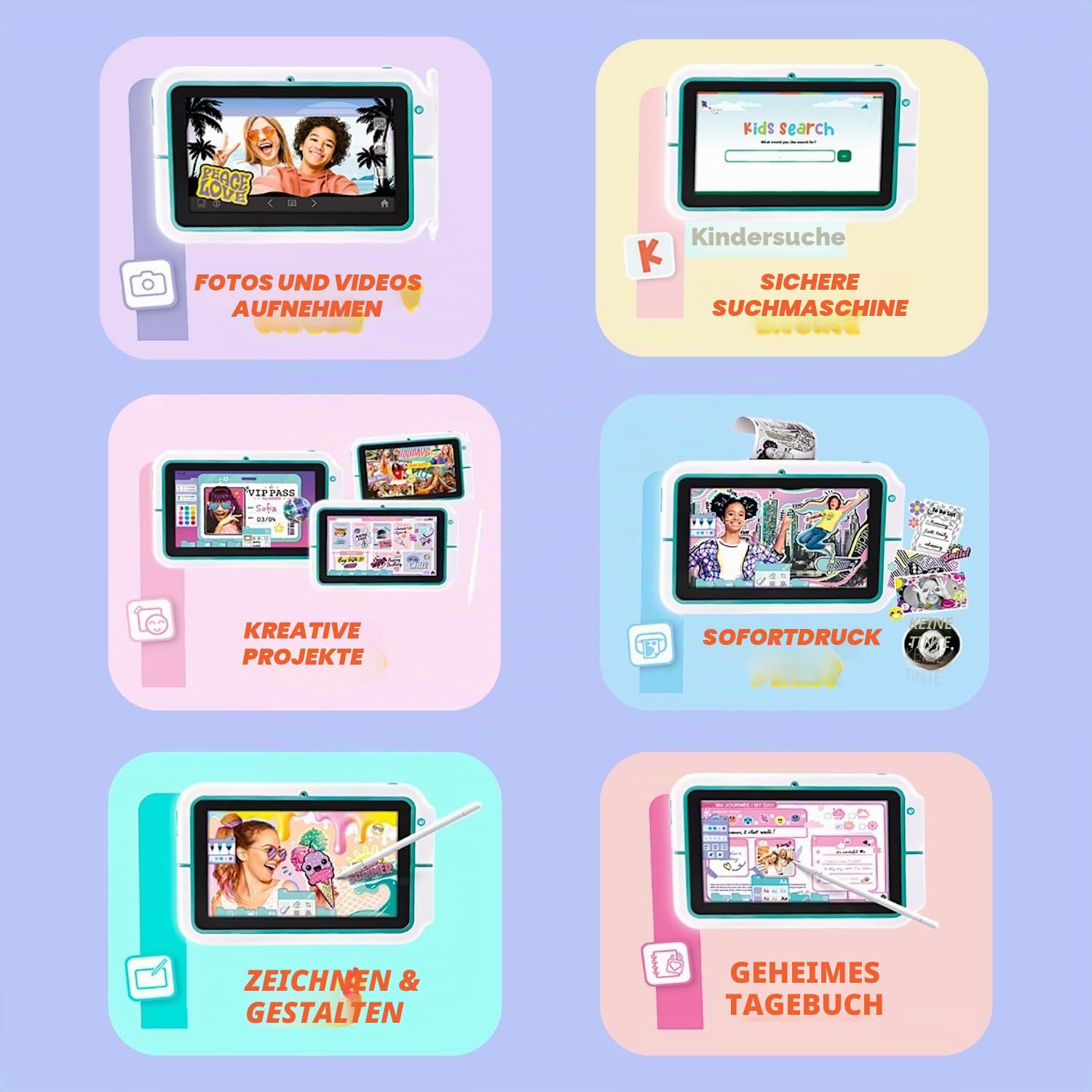 Canal Toys - Pad Creator - Kreativ-Tablet mit Sofortdruck: Fotos aufnehmen, bearbeiten & direkt drucken - Touchscreen, Thermopapier (4 Rollen), USB-C - Kindersicherung - ab 8 Jahren - CLK 023