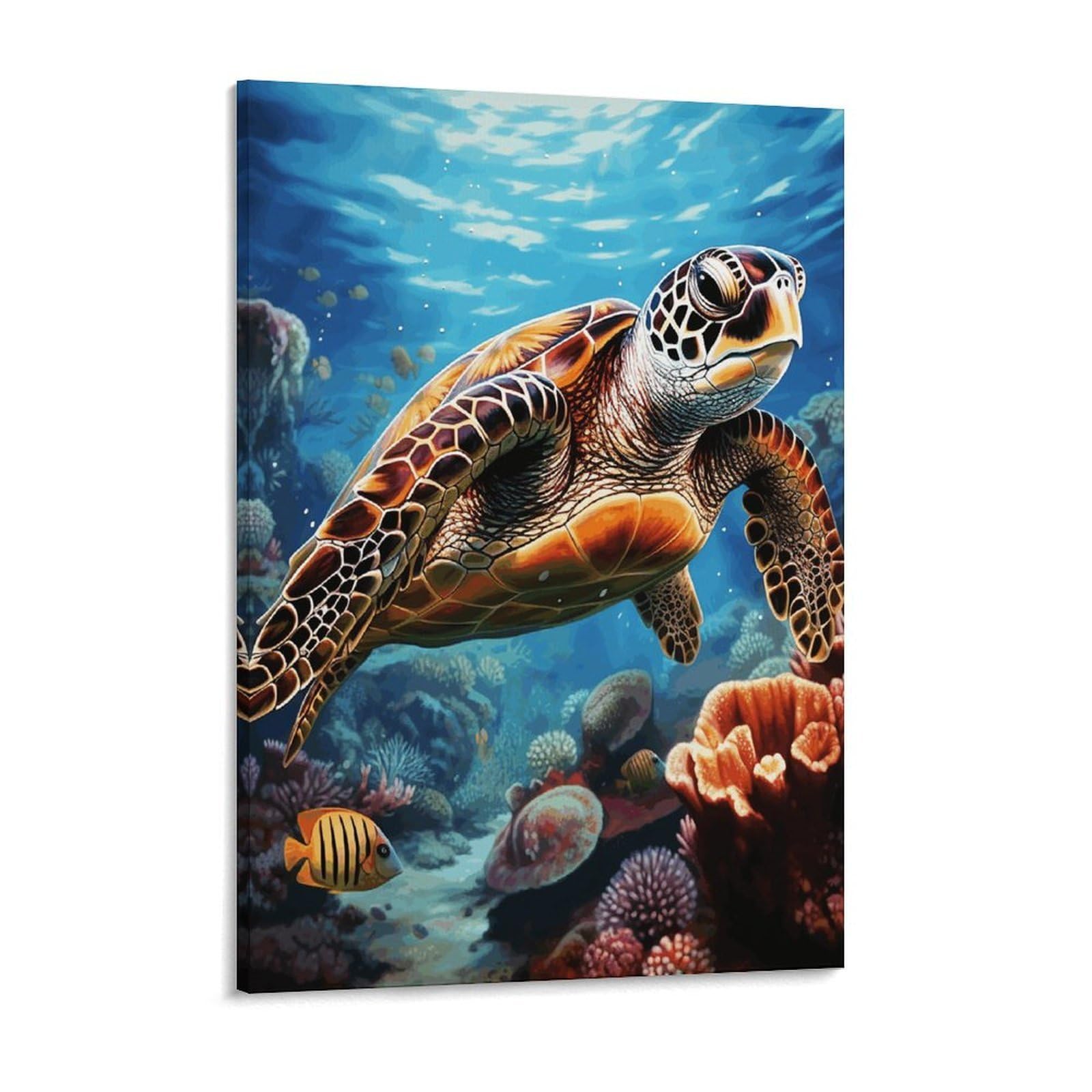 Sea Turtles Diamond Painting Canvas Wall Art for Bedroom 18x24inch Canvas Prints Artwork for Walls Modern Picture Artwork Painting for Living Room Aesthetic Wall Paintings for Bathroom Kitche