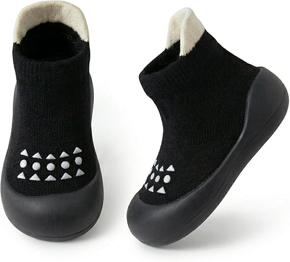 Baby Sock Shoes Toddler Walking Shoes Infant Non-Slip Slippers with Soft Rubber Sole Baby Boys Girls Sneakers