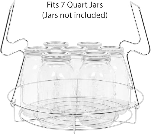 Miniatura 3 de Concord Estante para conservas de acero inoxidable de 12 pulgadas. Capacidad para tarros de 8 pinta o 7 cuartos de galón. No se oxida, estabilidad